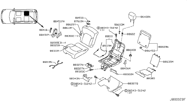 2019 Nissan Armada Rear Seat Diagram 8