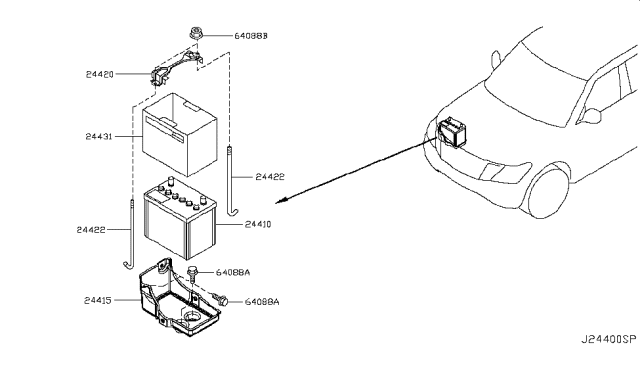 2018 Nissan Armada Battery & Battery Mounting Diagram