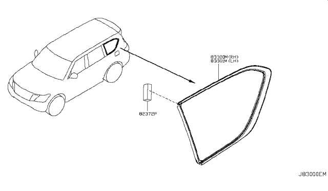 2019 Nissan Armada Side Window Diagram