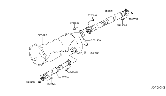 2018 Nissan Armada Propeller Shaft Diagram 2