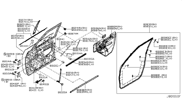 2018 Nissan Armada Door Assy-Front,LH Diagram for H010A-5ZAMA