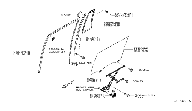 2019 Nissan Armada SASH Rear RH Door Ct Diagram for 82222-1LA0A