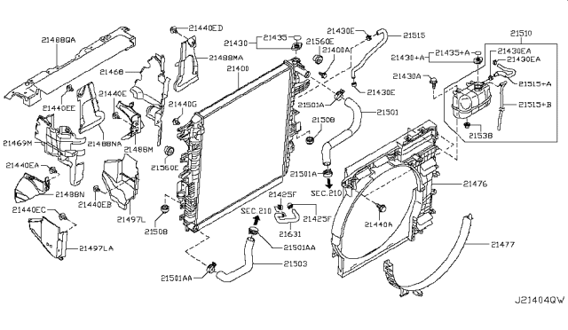 2018 Nissan Armada Radiator,Shroud & Inverter Cooling Diagram 1