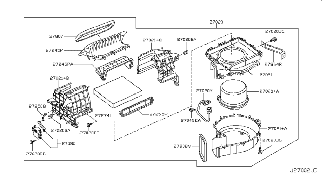 2019 Nissan Armada Heater & Blower Unit Diagram 1