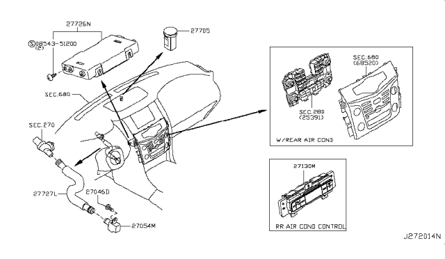 2018 Nissan Armada Control Assembly Rear Diagram for 27511-1JD1A