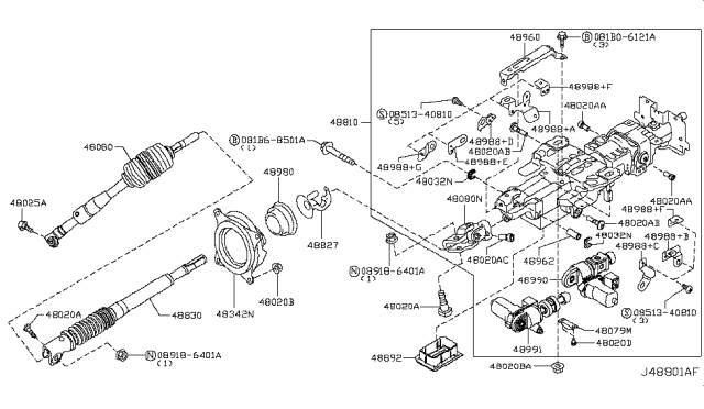 2019 Nissan Armada Steering Column Diagram 1