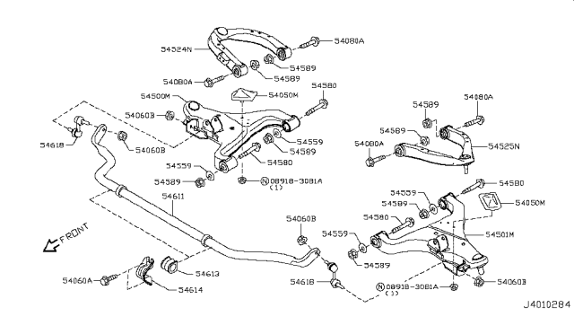 2018 Nissan Armada Stabilizer-Front Diagram for 54611-1LA0B