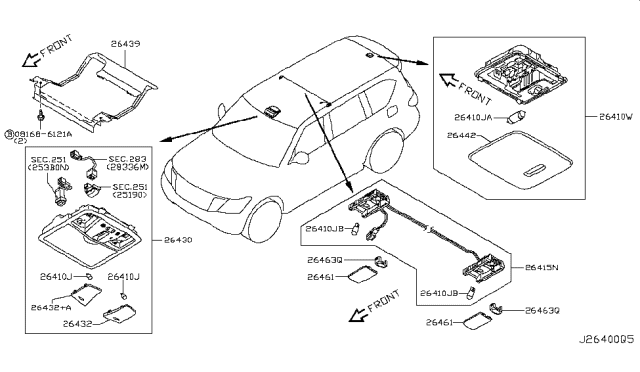2018 Nissan Armada Lamp Assembly Map Diagram for B6430-1A61A