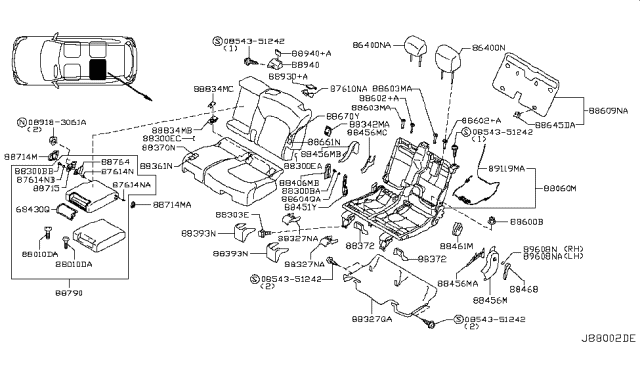 Board Assembly-2ND Set Back Diagram for 88609-6JD1A