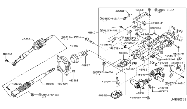 2018 Nissan Armada Steering Column Diagram 2