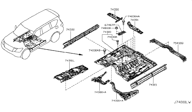 2019 Nissan Armada Floor Panel Diagram