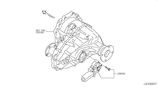 2018 Nissan Armada Transfer Shift Lever,Fork & Control Diagram