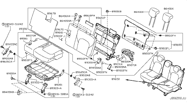 2018 Nissan Armada Control Assembly Diagram for 89071-1LK5A