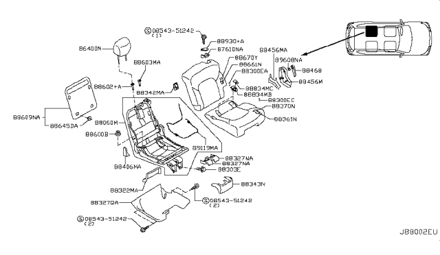 2019 Nissan Armada Rear Seat Diagram 11