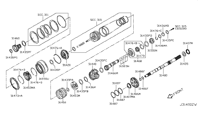 2018 Nissan Armada Governor,Power Train & Planetary Gear Diagram