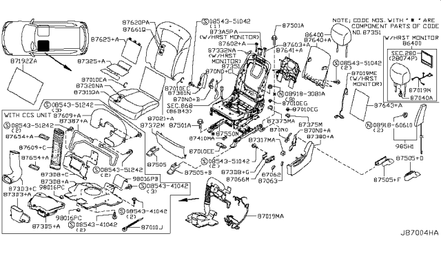 2019 Nissan Armada Front Seat Diagram 1