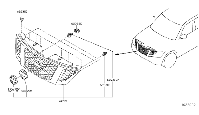 2018 Nissan Armada Front Grille Diagram