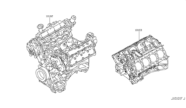 2019 Nissan Armada Bare & Short Engine Diagram