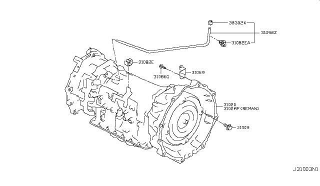 2018 Nissan Armada Auto Transmission,Transaxle & Fitting Diagram 2