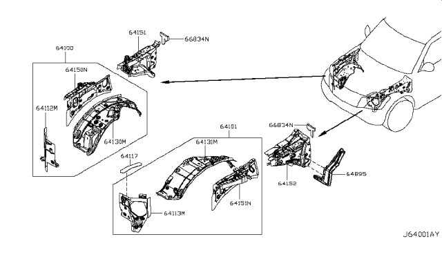 2018 Nissan Armada Hood Ledge & Fitting Diagram 1