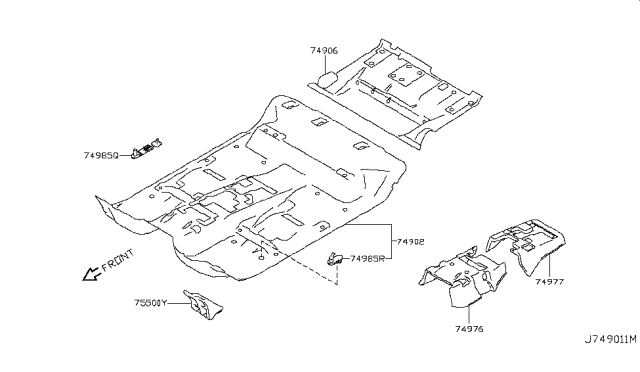 2019 Nissan Armada Floor Trimming Diagram 2