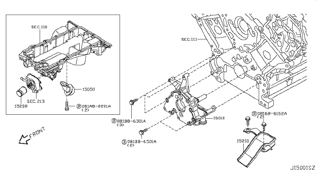 2018 Nissan Armada Plate-Catch, Oil Diagram for 11112-1LA0A