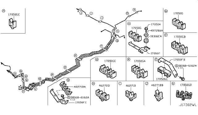 2019 Nissan Armada Clip Diagram for 46272-1LA0B