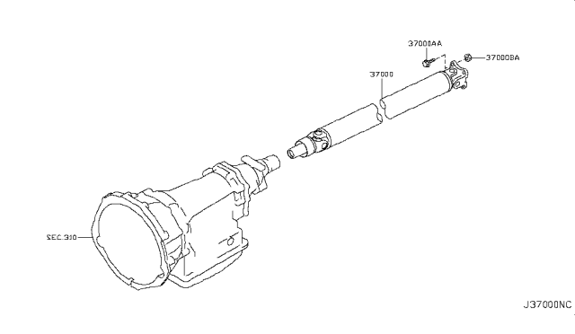 2018 Nissan Armada Propeller Shaft Diagram 1