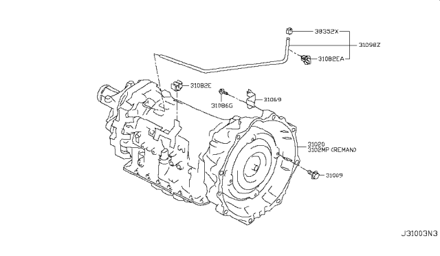 2019 Nissan Armada Auto Transmission,Transaxle & Fitting Diagram 1