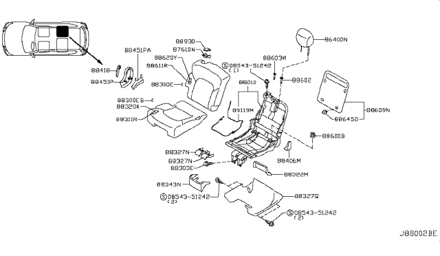 Frame RLH Seat Diagram for 88010-6JD0A