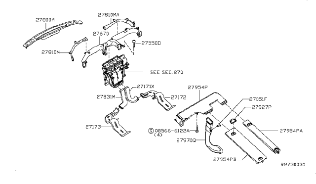 2019 Nissan NV Duct Heater Diagram for 27830-1PB0A