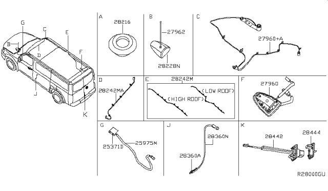2017 Nissan NV Passenger Audio & Visual Diagram 1