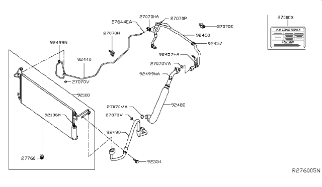 2016 Nissan NV Condenser,Liquid Tank & Piping Diagram 2