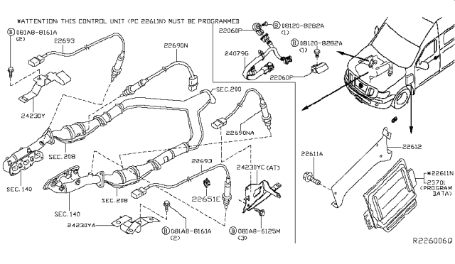 2017 Nissan NV Bracket-Control Unit Diagram for 23714-EZ30A