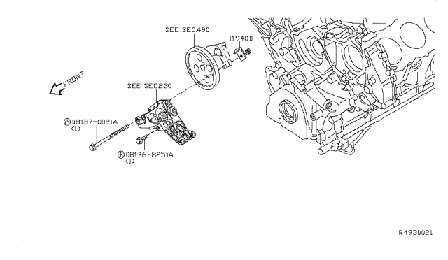 2017 Nissan NV Passenger Power Steering Pump Mounting Diagram 1