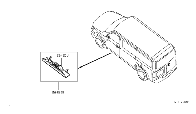 2018 Nissan NV Lamp Assembly-Door Step Diagram for 26420-3NU0A