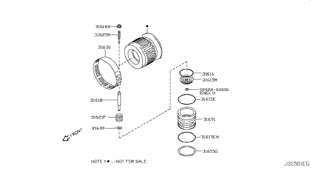 2017 Nissan NV Passenger Clutch & Band Servo Diagram 2