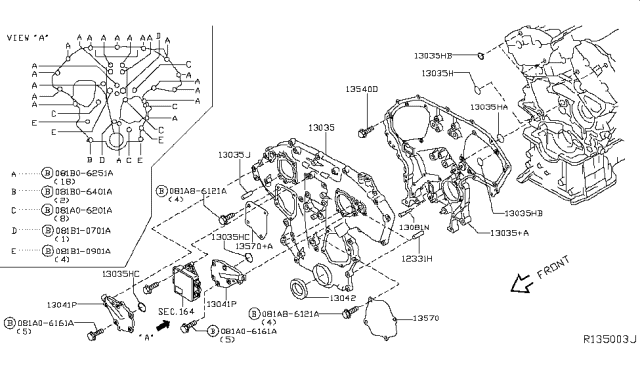 2015 Nissan NV Front Cover,Vacuum Pump & Fitting Diagram 2