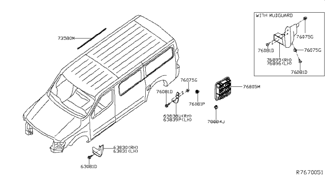 2015 Nissan NV Body Side Fitting Diagram