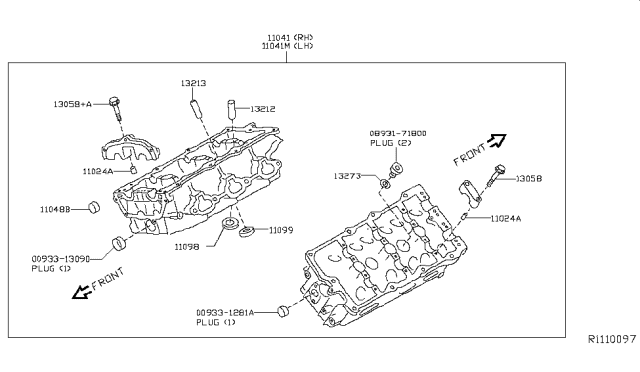 2017 Nissan NV Passenger Cylinder Head & Rocker Cover Diagram 5