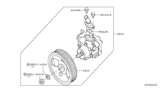 2017 Nissan NV Passenger Power Steering Pump Diagram 1