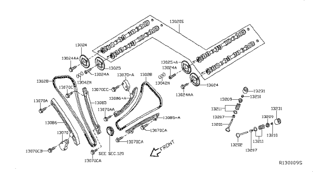 2017 Nissan NV Passenger Camshaft & Valve Mechanism Diagram 2