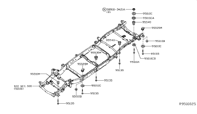 2017 Nissan NV Passenger Body Mounting Diagram
