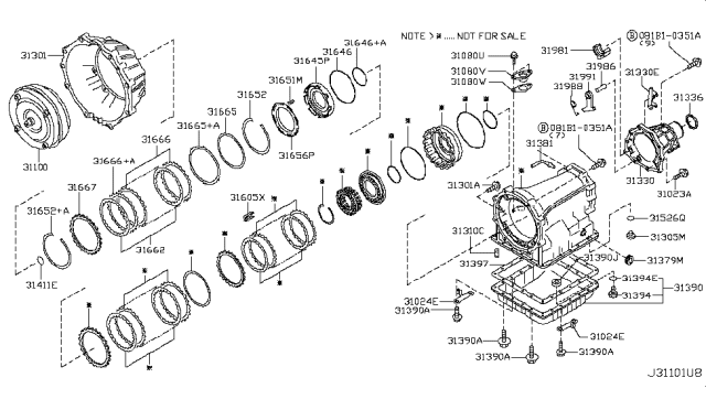 2012 Nissan NV Torque Converter,Housing & Case Diagram 2