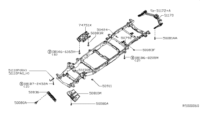 2017 Nissan NV Passenger Frame Diagram 3