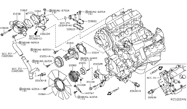 2019 Nissan NV Passenger Water Pump, Cooling Fan & Thermostat Diagram 1