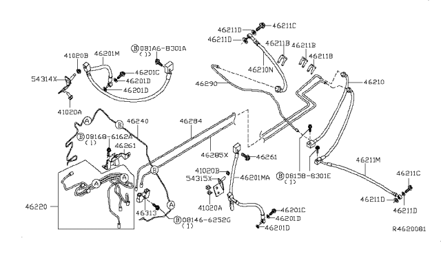 2017 Nissan NV Passenger Brake Piping & Control Diagram 2