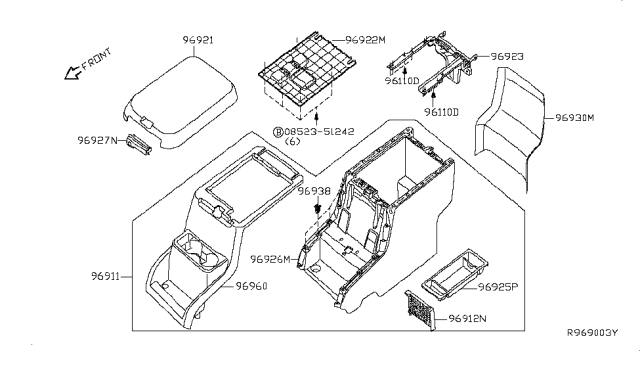 2017 Nissan NV Passenger Console Box Diagram