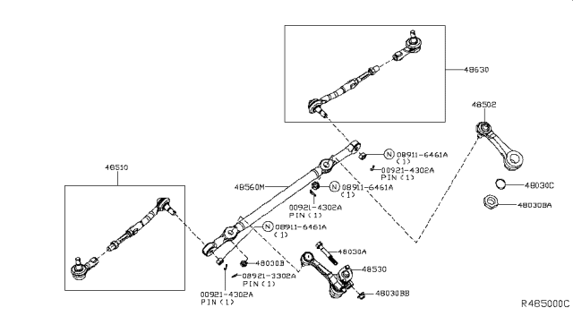 2017 Nissan NV Passenger Steering Linkage Diagram