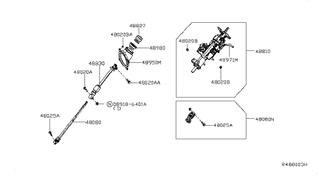 2017 Nissan NV Passenger Steering Column Diagram